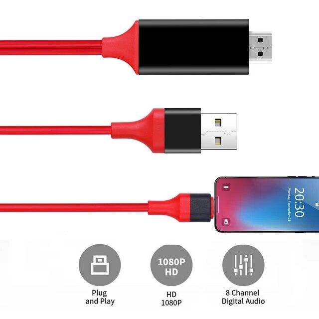 Hdmi HDケーブル用のApple-hdmiに適したケーブル,iPhoneからhdmiへのモバイルTV用の変換ケーブルメーカーと互換性があります｜itemselect｜05