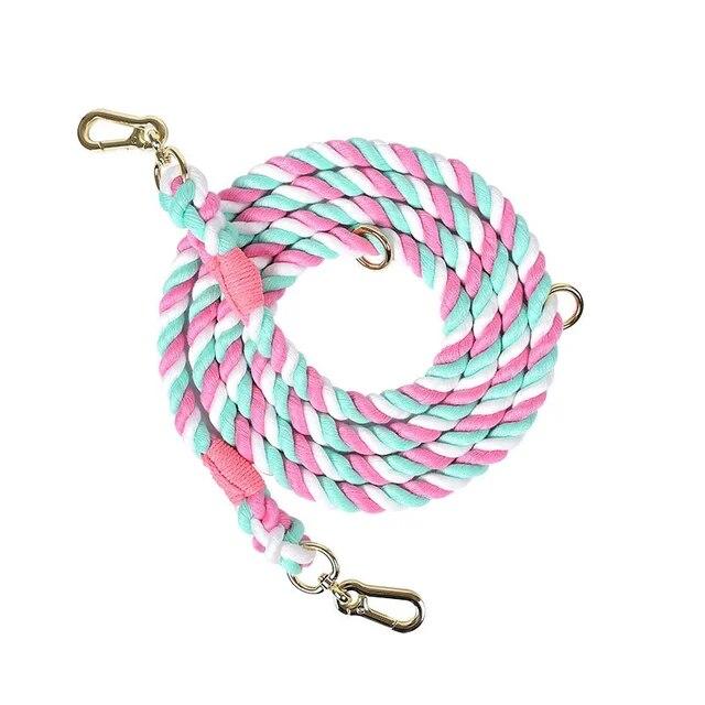 犬の輪ゴム,手作りの綿ロープ250cm,いくつかの色,青,中,小さい,大きいサイズの犬のトレーニング｜itemselect｜02