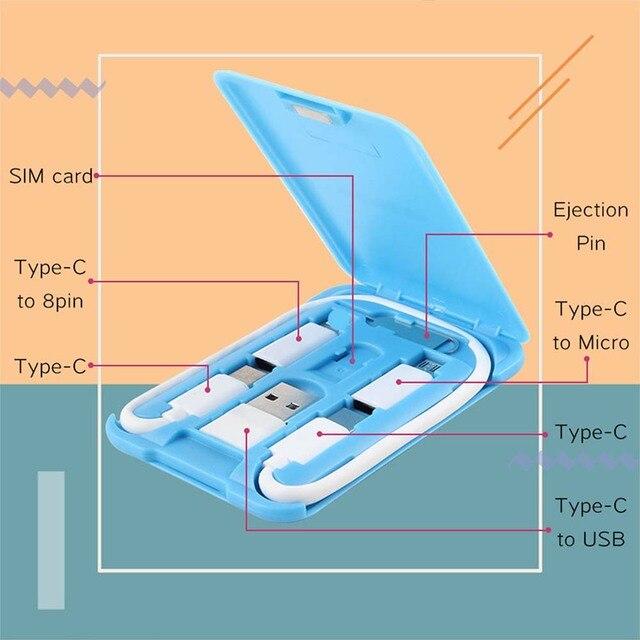 多機能usbケーブルカードキットミニusbアダプタケーブル変換収納ボックスusb充電ケーブルセットタイプc iosアダプタ｜itemselect｜06
