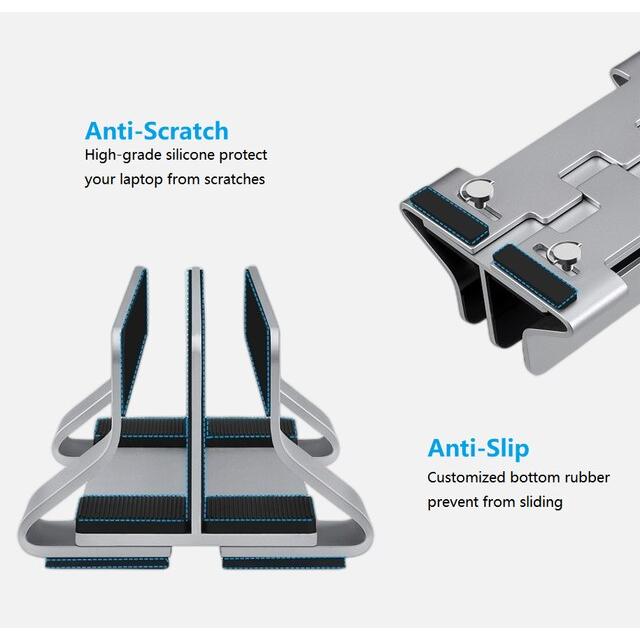 pcスタンド 縦置き、アルミニウム調整可能 ノートパソコンスタンド 縦置き 2 スロット、10?30mmの幅を調整できる、CNC バリ取りエッジ、M2｜itemselect｜17