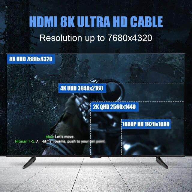 Hdolby vision-HDMIケーブル,スプリッターケーブル8k/60hz 4k/144hz,hmdi 2.1,hdtv用,スプリッターケーブル｜itemselect｜02