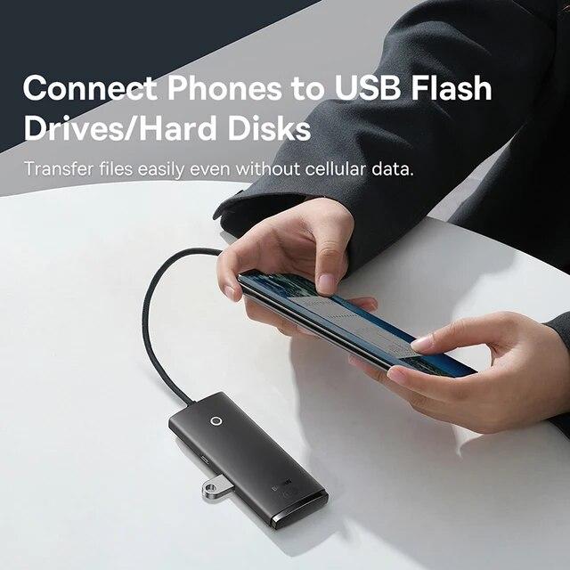 Baseus-USBハブ,4 in 1,Cタイプアダプター,マルチUSB 3.0,macbook pro air用,huawei mate 30 US｜itemselect｜08