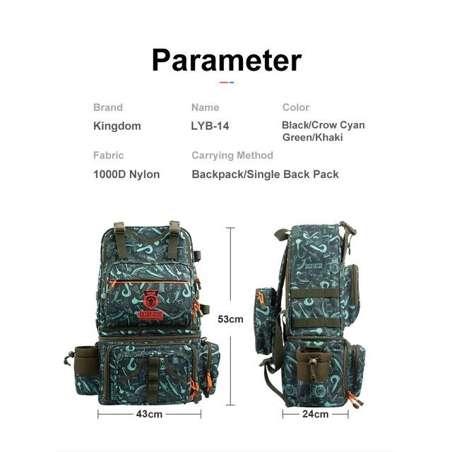 キングダム-取り外し可能な多機能ナイロンバックパック,容量43x24x53cm,釣りや冬用｜itemselect｜15