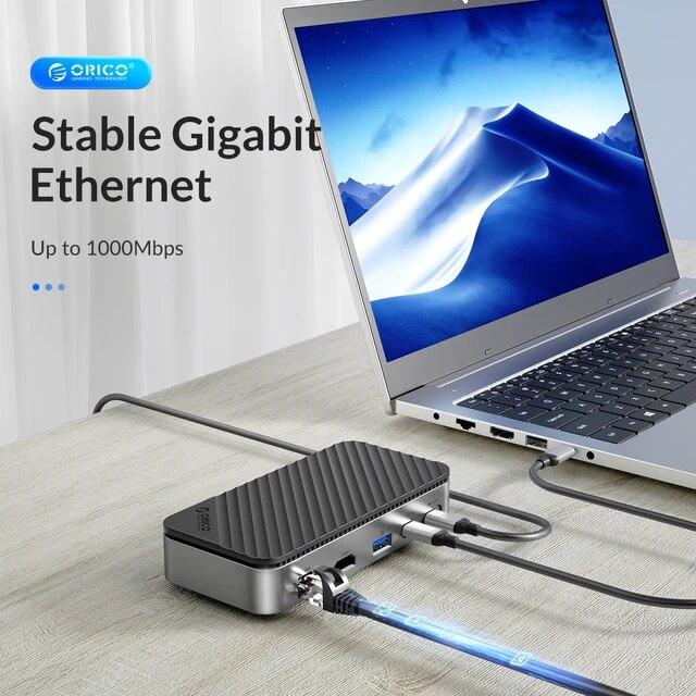 Orico-hddドッキングステーション,3.0gbps pd 100w rj45 sd/tf 4k 10 in 1,ラップトップ用,macbook｜itemselect｜21