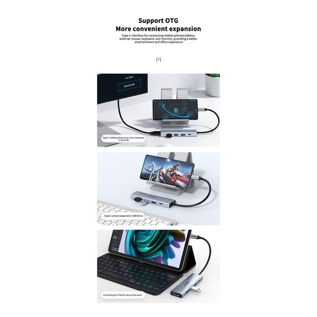 Pacisen-macbook pro用のドッキングステーション,タイプcハブ,dmi互換,usb 3.0アダプター,rj45,pd100w充電,ラッ｜itemselect｜19