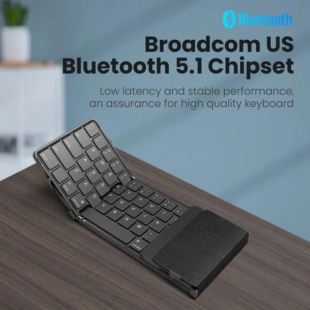 お買い求めしやすい価格 折りたたみ式Bluetoothキーボード，数字付きキーパッド，完全なサイズ，ワイヤレス，充電式，ポータブル，旅行用