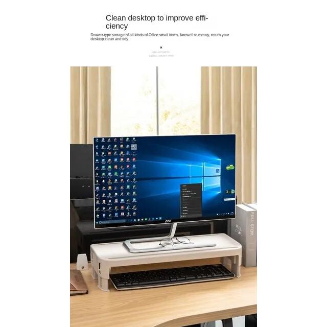 格納式コンピューターモニタースタンド,電話とタブレットスタンド,長方形のデスク棚,収納ブラケット｜itemselect｜11