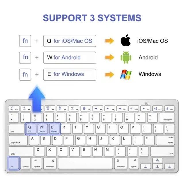 Abs-ワイヤレスBluetoothキーボード,黒,白,スリム,78キー,Mac互換,pc,iPhone,iOS, Android, Windows,｜itemselect｜05