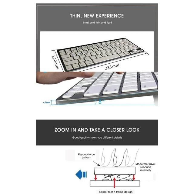 Abs-ワイヤレスBluetoothキーボード,黒,白,スリム,78キー,Mac互換,pc,iPhone,iOS, Android, Windows,｜itemselect｜12