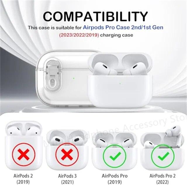 Airpods Pro 2ソフト透明ケース,ロック付き,落下防止カバー,新しい2023｜itemselect｜09