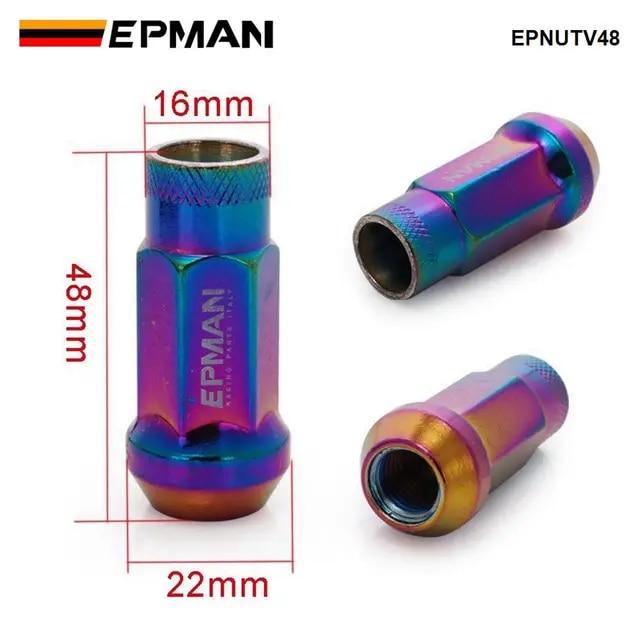 Epman mt v48-自動スチールカーリアリム,オープンエンド,レーシングカーナット,キー1つ付き,m12x1.5またはm12x1.25,20個,｜itemselect｜10