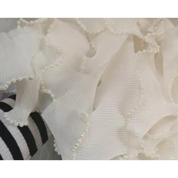 花の刺繍が施された白いチュールレース生地,幅6cm,エレガントなリボン,ドレス用｜itemselect｜06