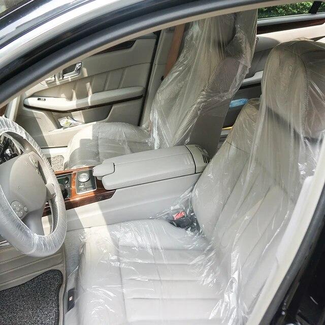 X authaux-使い捨てプラスチックカーシート保護カバー、透明、防塵、ワークショップ、ガレージ、ウィンターアクセサリー、100、200個｜itemselect｜09