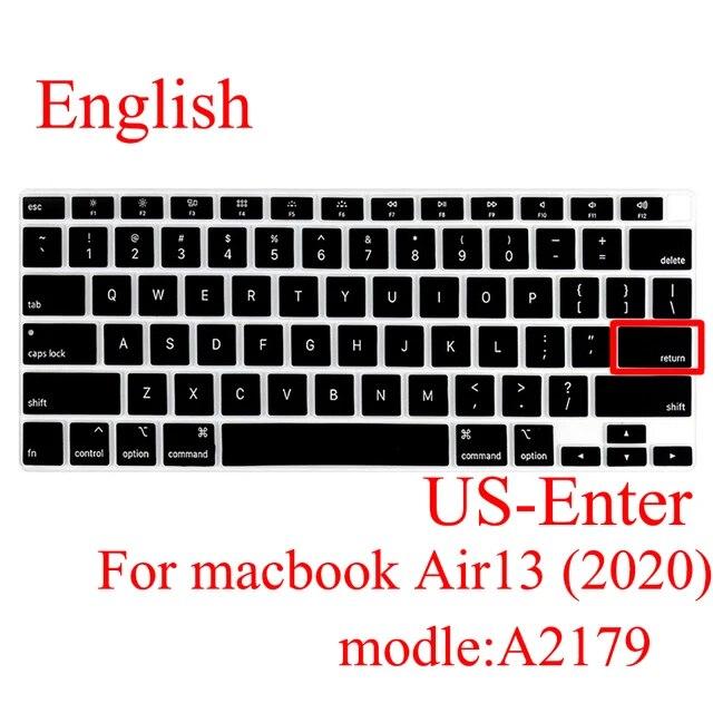 Macbook air 13 2020用シリコンキーボード保護フィルム,a2179,ロシア語,フランス語,スペイン語,韓国語｜itemselect｜33