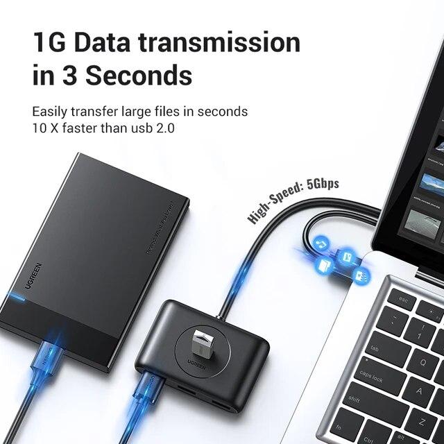 Ugreen-USBハブ,4ポート,高速,ハードドライブアダプター,マウス延長アダプター,3.0 usb 3.0ハブ｜itemselect｜03