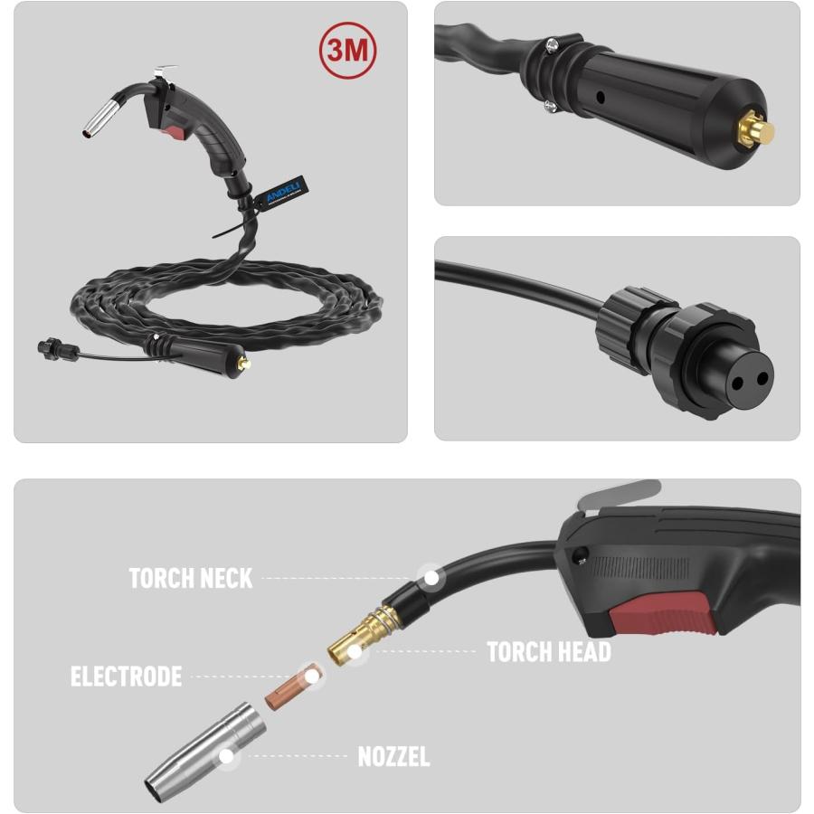 ANDELI 半自動溶接機 120AノンガスMIG/アーク溶接/lift TIG 100V/200V 