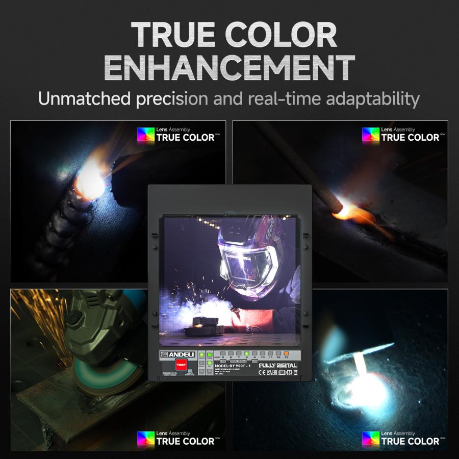 ANDELI 溶接面 LED付 自動遮光溶接面 - 遮光度5-8/9-13 溶接マスク 広視野 TIG 半自動 アーク溶接に対応 電池交換可能 Type C (ディープブルーLED) |  | 05