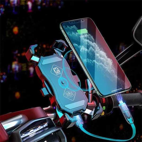 Waterproof 12V Motorcycle QC3.0 USB 15W Qi Wireless Charger Phone Mount Holder Stand for iphone 3.5-6.5 inch Cellphone GPS｜itesa｜04