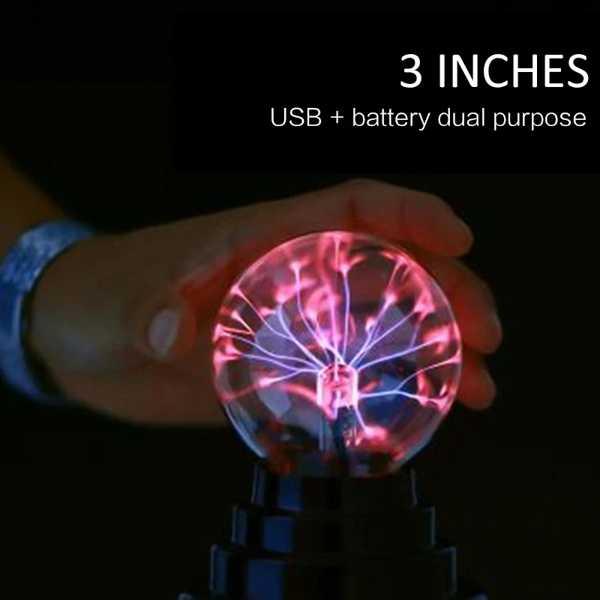 静電イオンライトusbプラズマボール球ライトクリスタルランプ3インチ水晶玉デスクトップグローブラップトップの装飾ギフト｜itesa｜02