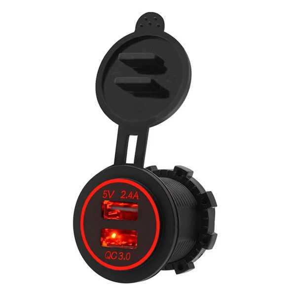 デュアルUSB自動車電話充電器 防水ボートバッテリー GPS クイックチャージ qc 3.0｜itesa｜05