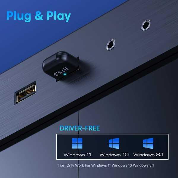 Bluetooth EDUP-USB互換のワイヤレスコンピュータアダプター ドングル付きキーボード 音楽送信機 5.3｜itesa｜04