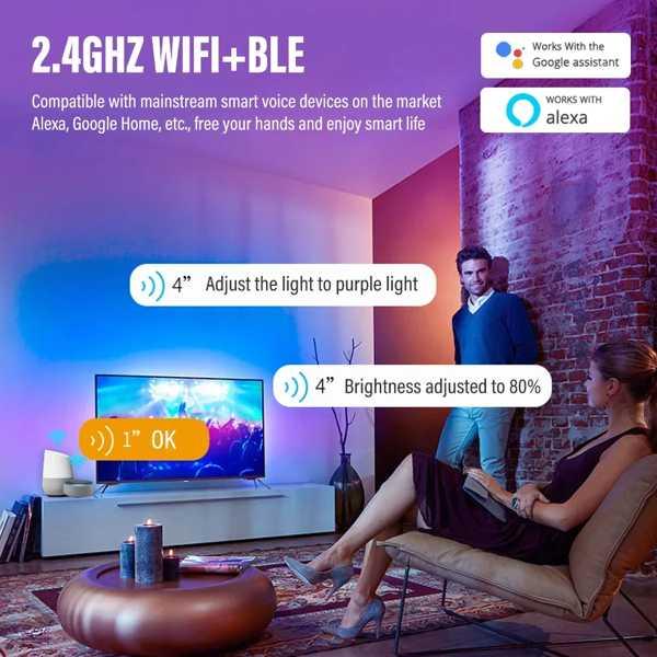 スマートLED天井ランプ 周囲光 調光可能 Tuyaアプリ alexa Google Home 寝室 リビングルーム wifi rgbwと互換性があります｜itesa｜06