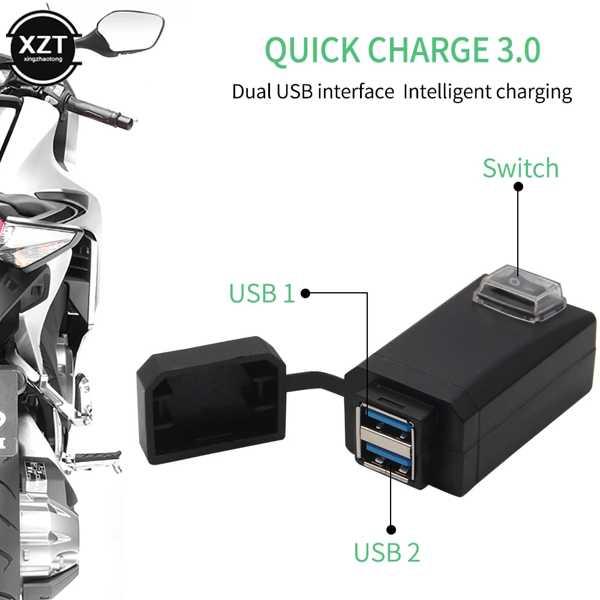 ユニバーサルモーターサイクルチャージャー デュアルUSB 防水 高速 12V 電源アダプター iPhone Samsung Huawei用｜itesa｜05