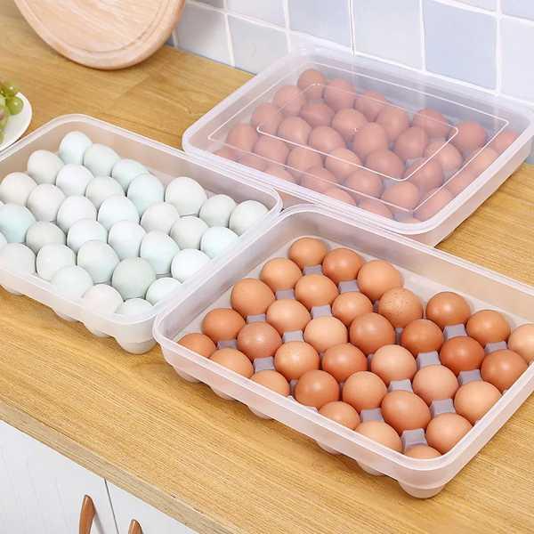 34グリッド卵ボックス卵トレイと蓋引き出し鮮度保持ケースホルダー冷蔵庫オーガナイザー収納ボックスキッチン食品容器｜itesa｜04