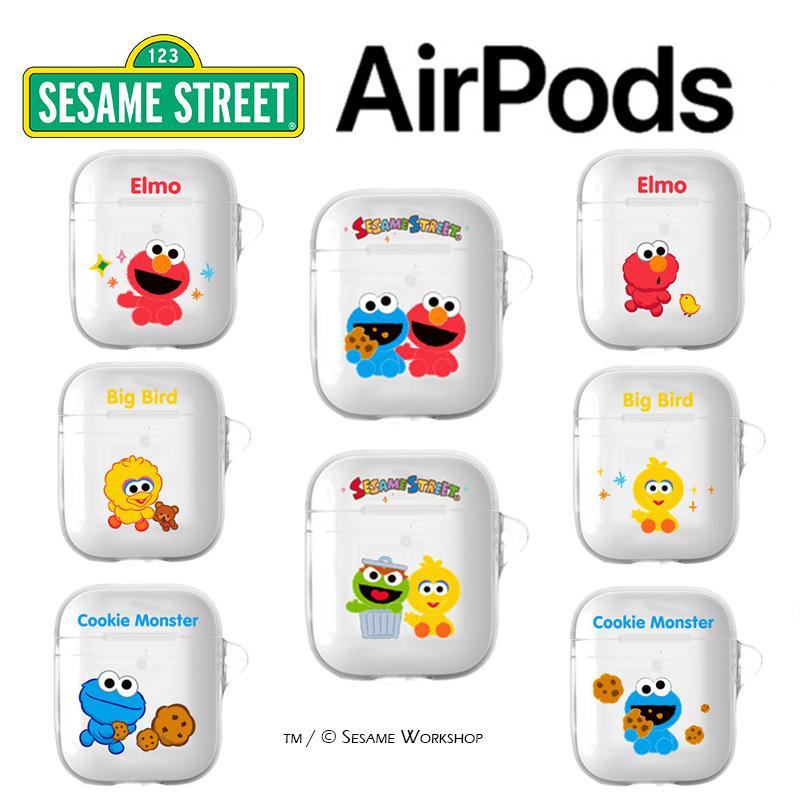 Airpods Case エアーポッズプロ ケース Airpods1/2世帯 クリア キャラクター イヤホン フレンズ セサミストリート グッズ ハード素材 カラー ワイヤレス充電｜itfriends