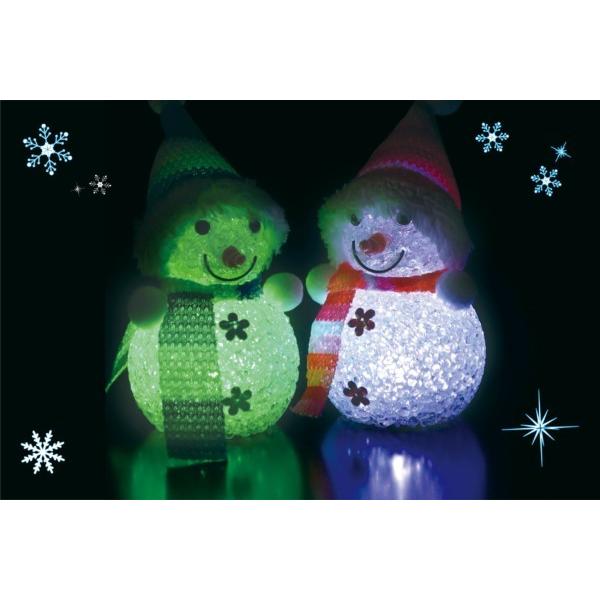 クリスマス景品〕スノーマンLEDイルミネーション 4個セット クリア