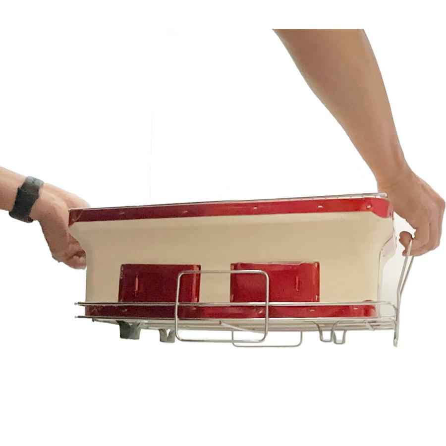 T25 角型木炭コンロ 約40cmサイズ 1回分の炭・網1枚付き・3~4人向け