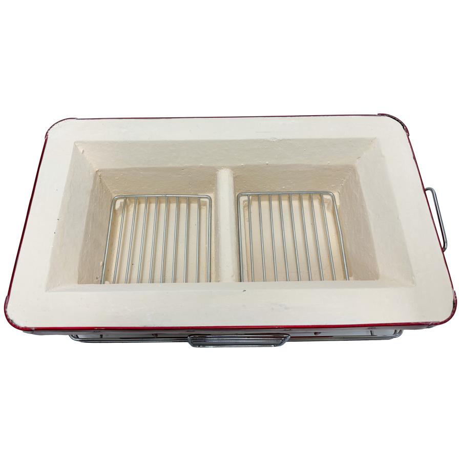 T25 角型木炭コンロ 約40cmサイズ 1回分の炭・網1枚付き・3~4人