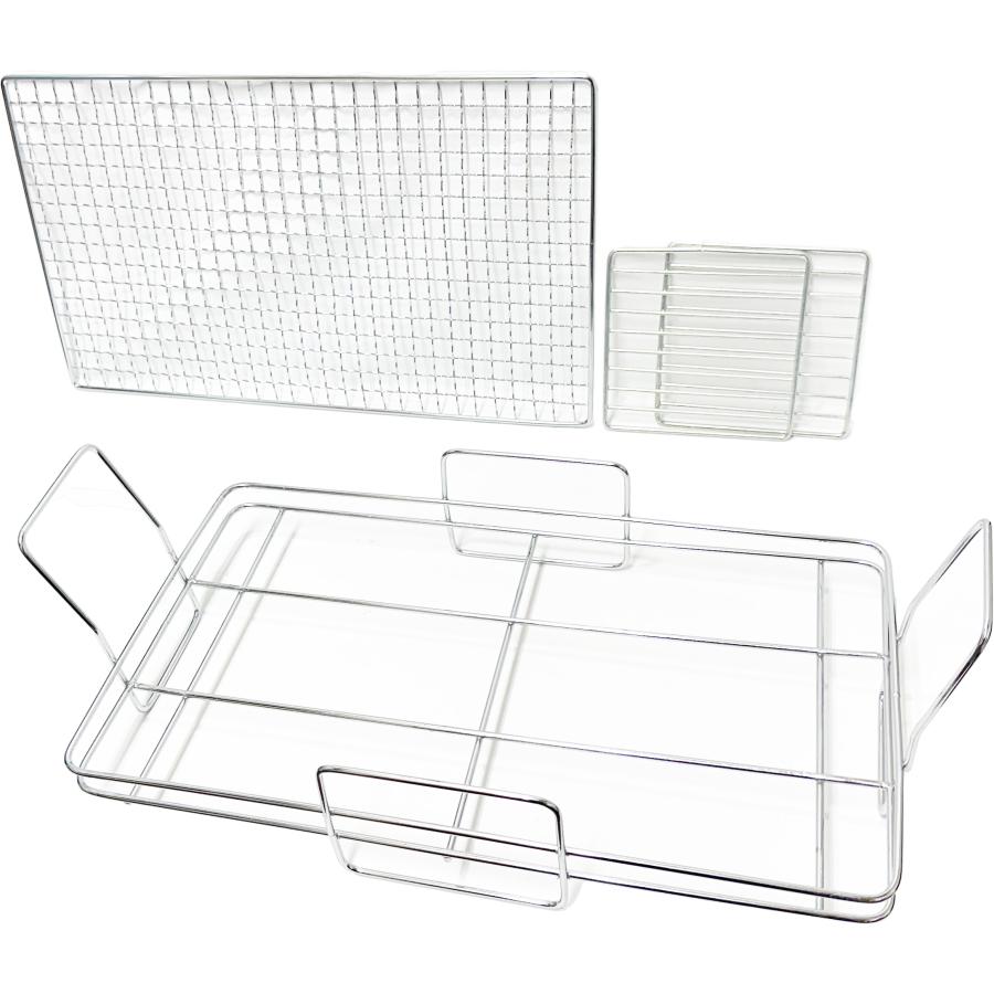 T25 角型木炭コンロ 約40cmサイズ 1回分の炭・網1枚付き・3~4人向け