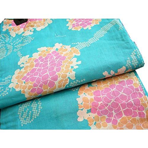 独特の素材 ゆかた 浴衣 水色 紫陽花 綿100 新品 きものしらゆり 博多着物市場 ユカタ セット ４点 浴衣単品