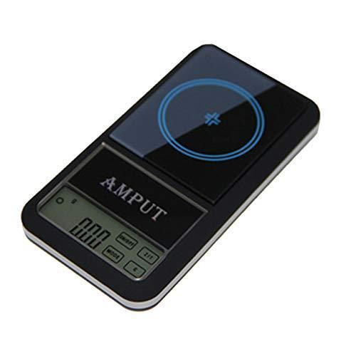 Isick デジタルスケール 0.01g 携帯 はかり 多機能 タッチパネル 200g 電池式 小型 (ブラック) キッチンタイマー
