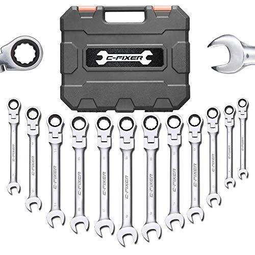 大注目 ラチェットレンチ 各種メン バイク 車 常備 作業 12本組 8 19mm 両用ヘッド 首振り ギアレンチ 整備工具セット 板ラチェットレンチ Www Perfiminas Com Br