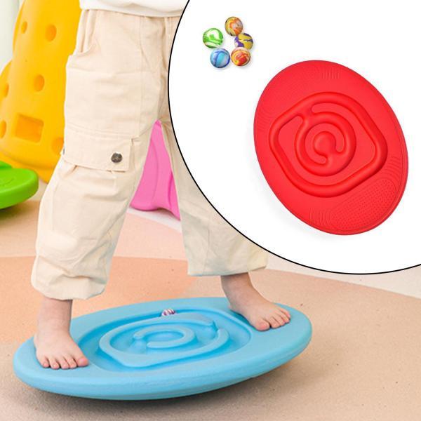 【傷汚れあり】子供用　キッズ　バランスボード トレーニング用 レッド　赤　足型 キッズロッキングシーソーバランスボードプロフェッショナルウォブル