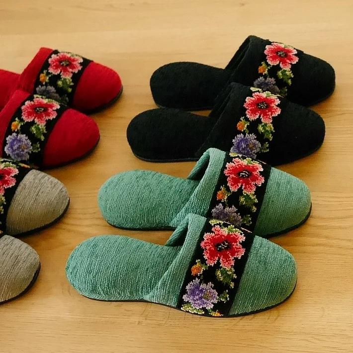 注目ブランド スリッパ 来客用 おしゃれ シェニールテープ吊込 日本製 ルームシューズ 花柄 かわいい シンプル シェニール織り 通年用 高級感 オフィス レディース 室内