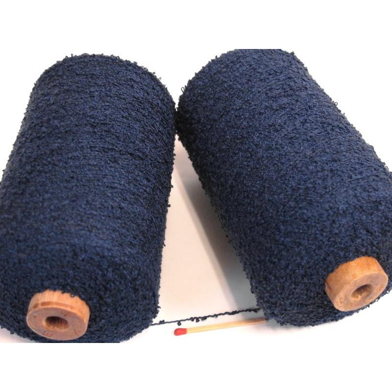 シルクループ（紺）　しなやかで高級感のある変化糸。小さくてかわいいループが印象的な絹糸です。｜ito-kinshou