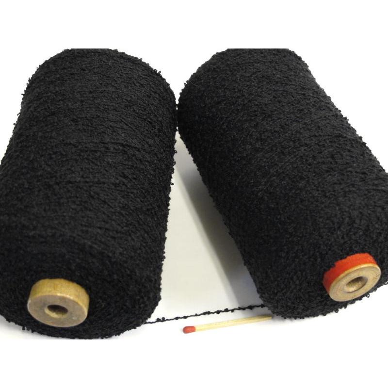 シルクループ（黒）　しなやかで高級感のある変化糸。小さくてかわいいループが印象的な絹糸です。｜ito-kinshou