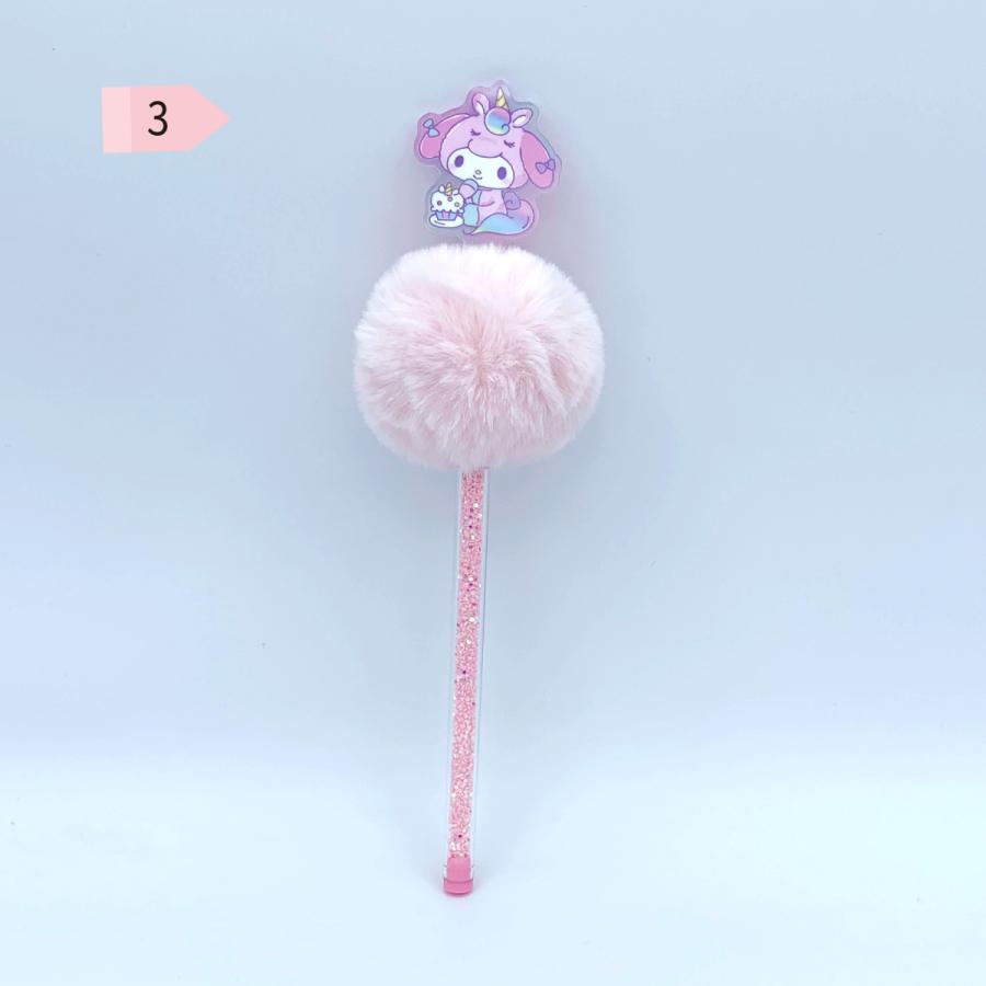 キキララ ファー付きボールペン サンリオ】ファー付きボールペン ハローキティ、マイメロディ