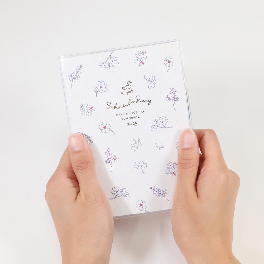 クツワ 2025年 ダイアリー A6 [月間ブロック+見開き1週間] 月始 12月