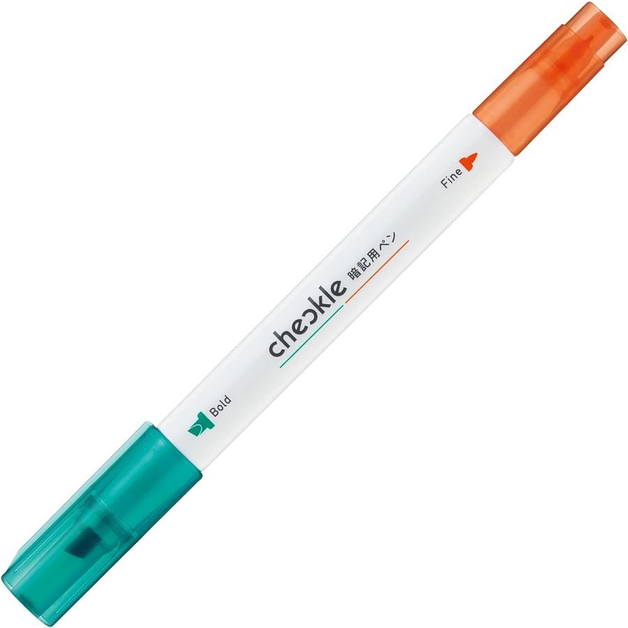 KOKUYO（コクヨ） 暗記用ペン チェックル 緑×オレンジ 2色セット PM