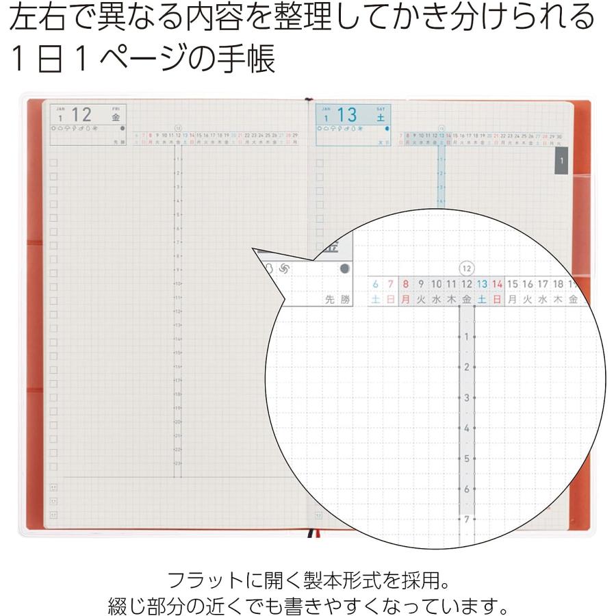 コクヨ 2024年 ジブン手帳 DAYs ダイアリー A5スリム 1月始まり グレー ニ-JD1M-24｜ito-os｜03