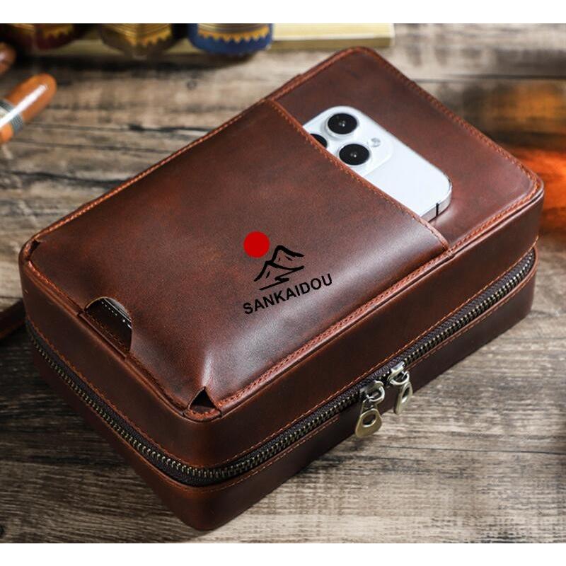送料無料 葉巻ケース シガーケース 本革 タバコ 保湿 携帯 喫煙器具