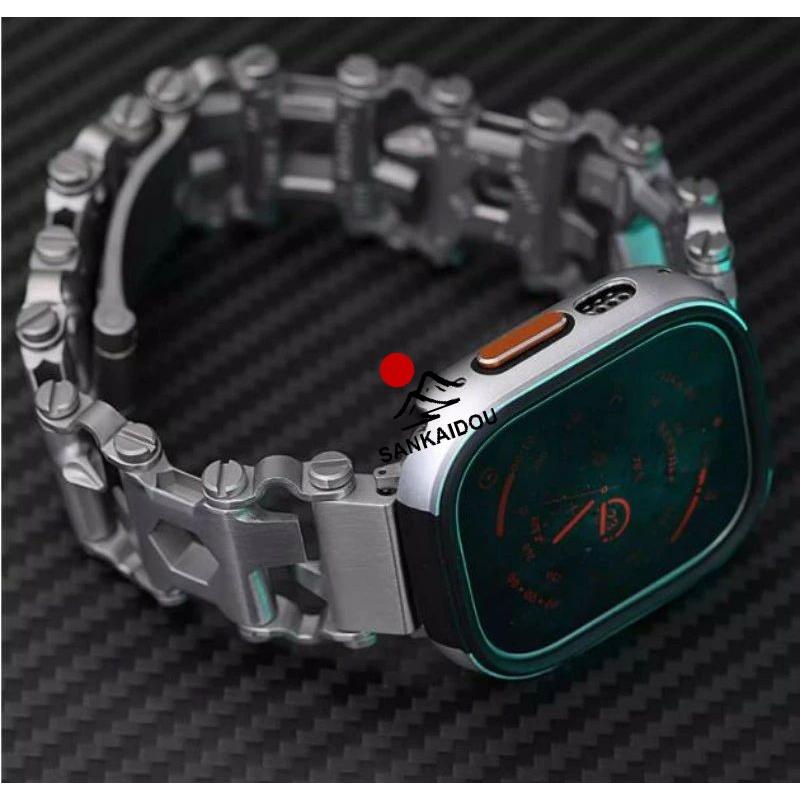 送料無料 Apple Watch s11 多機能 バンド   Apple Watch series 10  ステンレス バンド Apple Watch SE Apple Watch series 9 8 7 6 5 4 45mm 交換用バンド applの画像