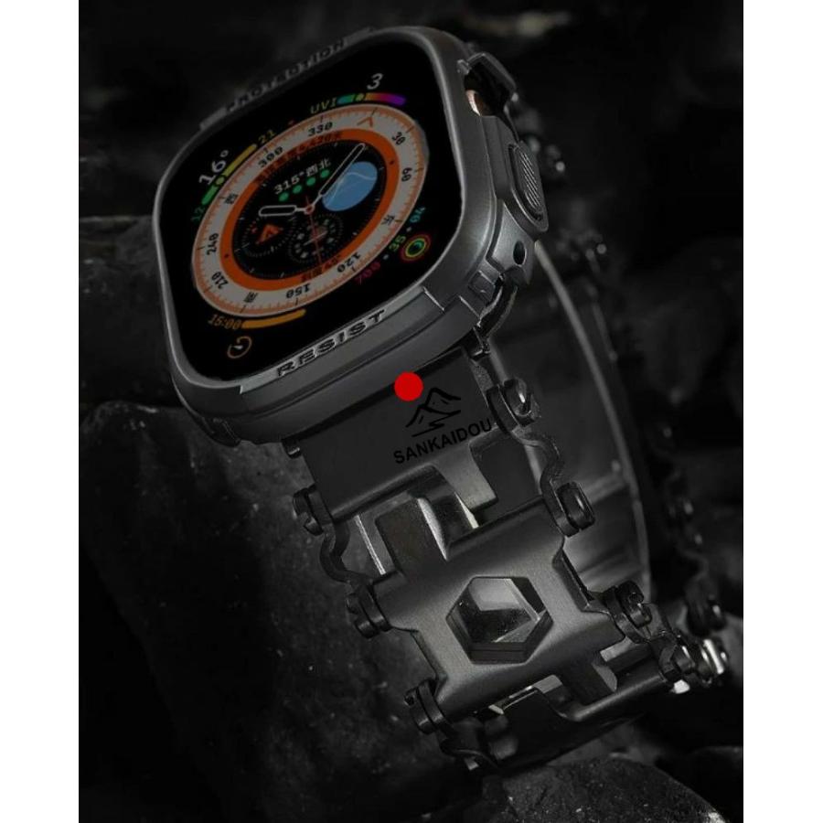 送料無料 Apple Watch s11 多機能 バンド   Apple Watch series 10  ステンレス バンド Apple Watch SE Apple Watch series 9 8 7 6 5 4 45mm 交換用バンド applの画像