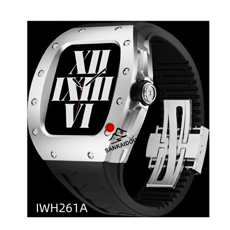 送料無料 Apple Watch9 バンド ステンレス Watch SE 一体型 series8 7 