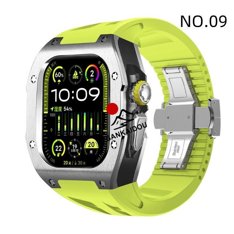 アップルウォッチ ウルトラ ケース 49mm 高級 一体型 ラバー Apple Watch Ultra1/2/3 メンズ｜アップルウォッチ バンド ベルトの画像