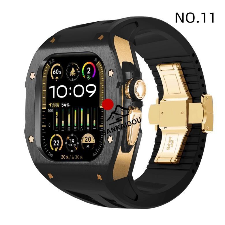 アップルウォッチ ウルトラ ケース 49mm 高級 一体型 ラバー Apple Watch Ultra1/2/3 メンズ｜アップルウォッチ バンド ベルトの画像